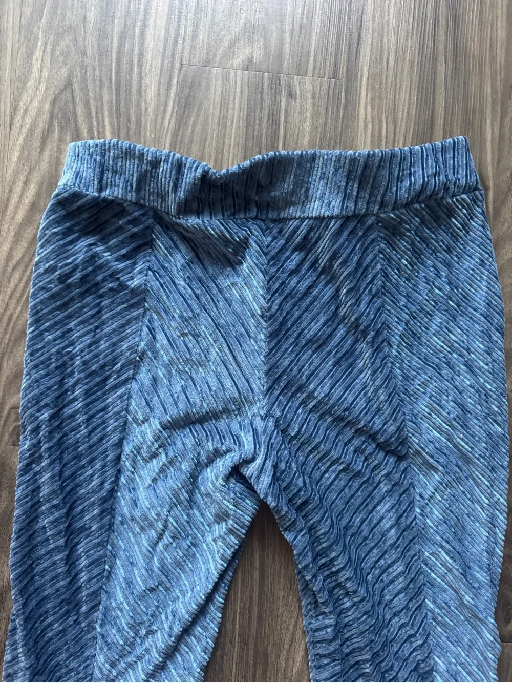 NWT Free People Slim Pull-On Blue Velvet Flare Pants